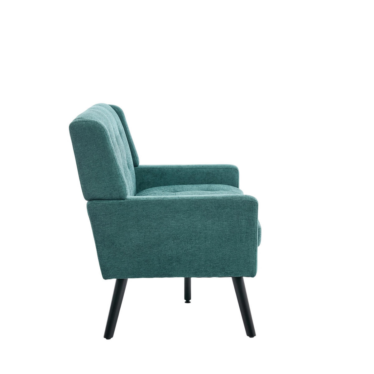 SITZBANK 2-Sitzer mit Knopfpolsterung und Massivholzbeinen, DE-42380, Retro-Grün - Grün, Holzwerkstoff (75/88/120cm) - ComfortXL