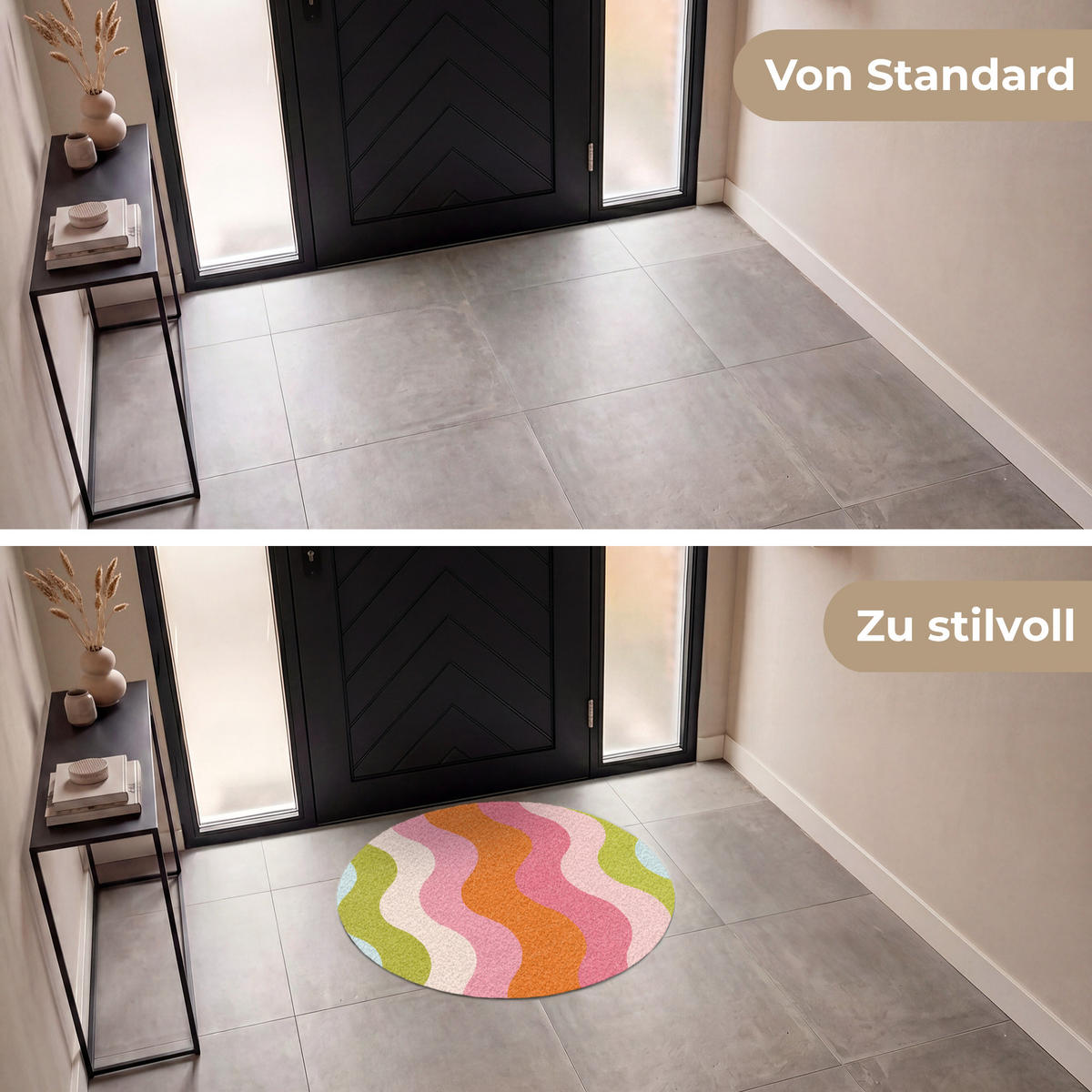 ROHOŽKA Oběžné dráhy - Vlny - Barevné - Vertikální 90x90 cm - různobarevná, textil/umělá hmota (90/0.4cm) - MuchoWow