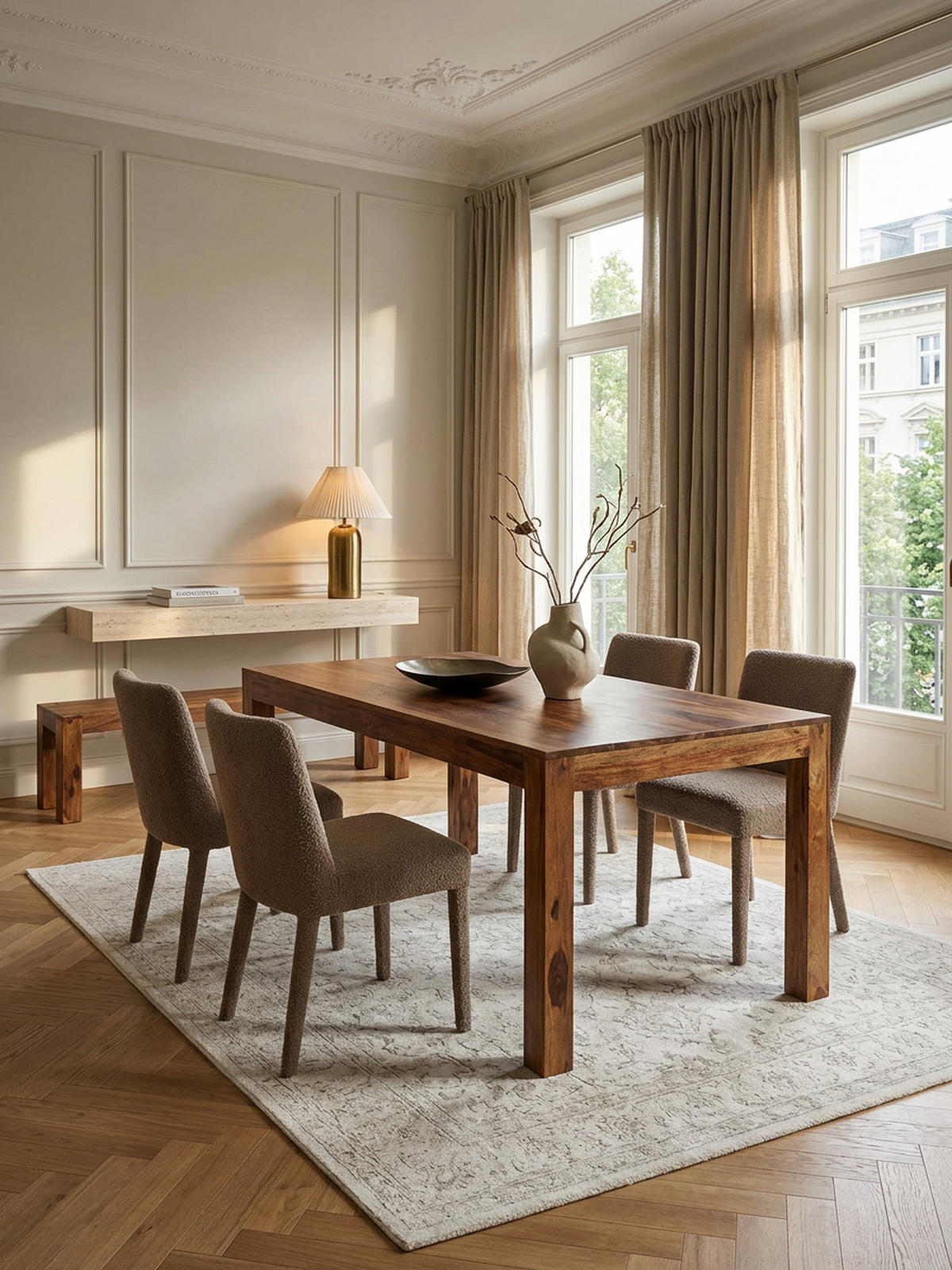 ESSTISCH Massivholz Akazie Rechteckig Handgefertigt NAKO, Braun 160x80x76 cm - Dunkelbraun/Braun, Holz (80/160/76cm) - KADIMA DESIGN