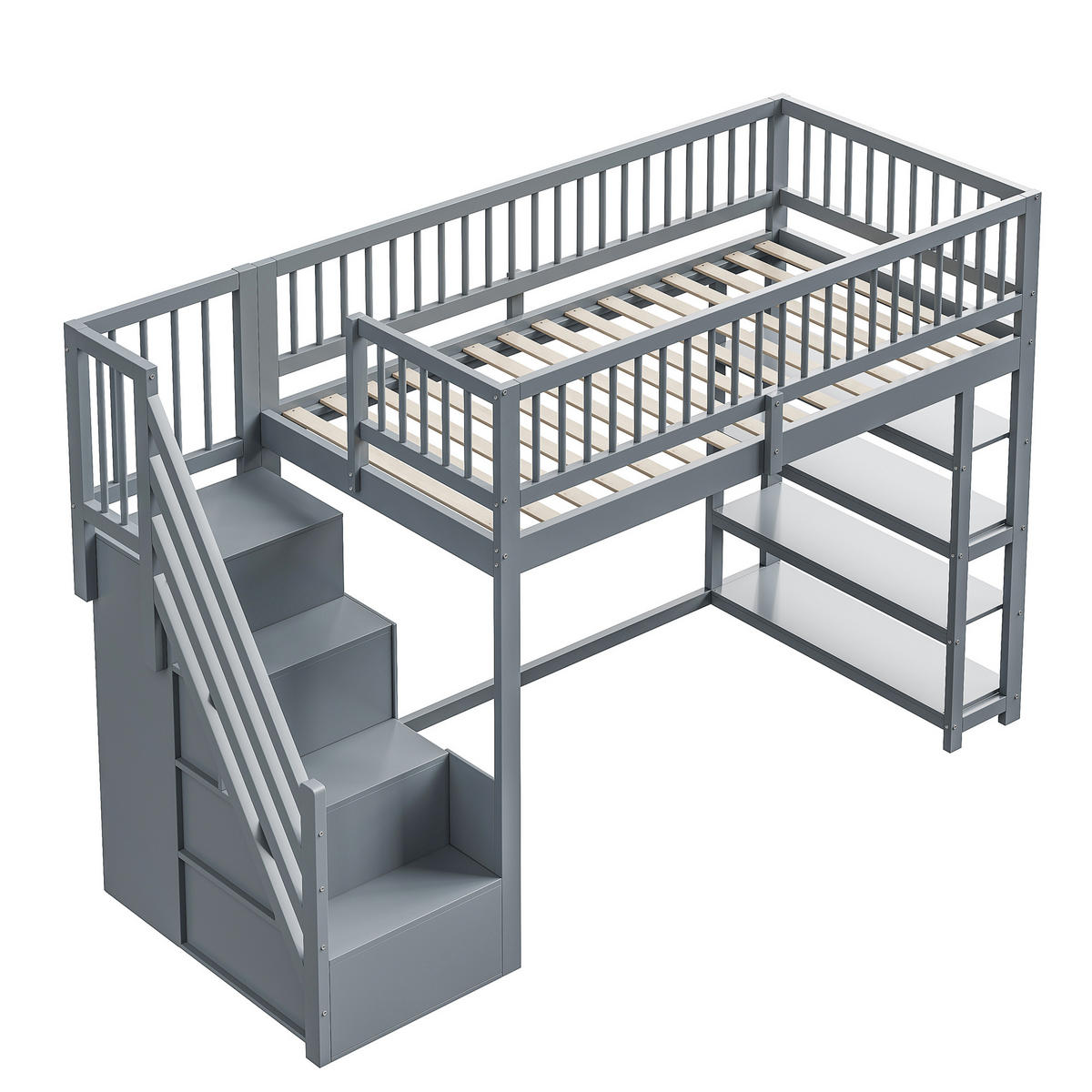 HOCHBETT Massivholz 90/200 cm Grau - Grau, Holz - Raumix