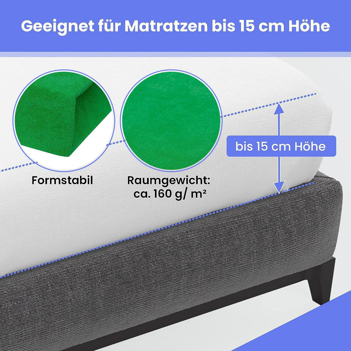 SPANNBETTLAKEN 90/160 cm, Frottee Elastisch 100 % Baumwolle Grasgrün - Waldgrün, Textil (90/160cm) - Best For Home