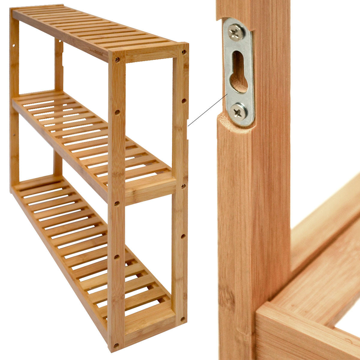 WANDREGAL 60x54x15 cm - Braun, Holz (15/54/60cm) - Dunedesign