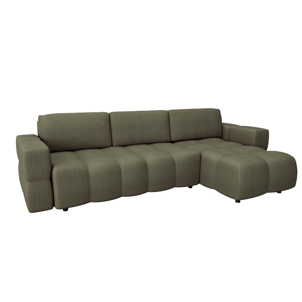 ECKSOFA RECHTS SCHLAFSOFA Mit Stauraum Stoff grün 286 cm - Olivgrün, Textil (286/169cm) - Sia Home