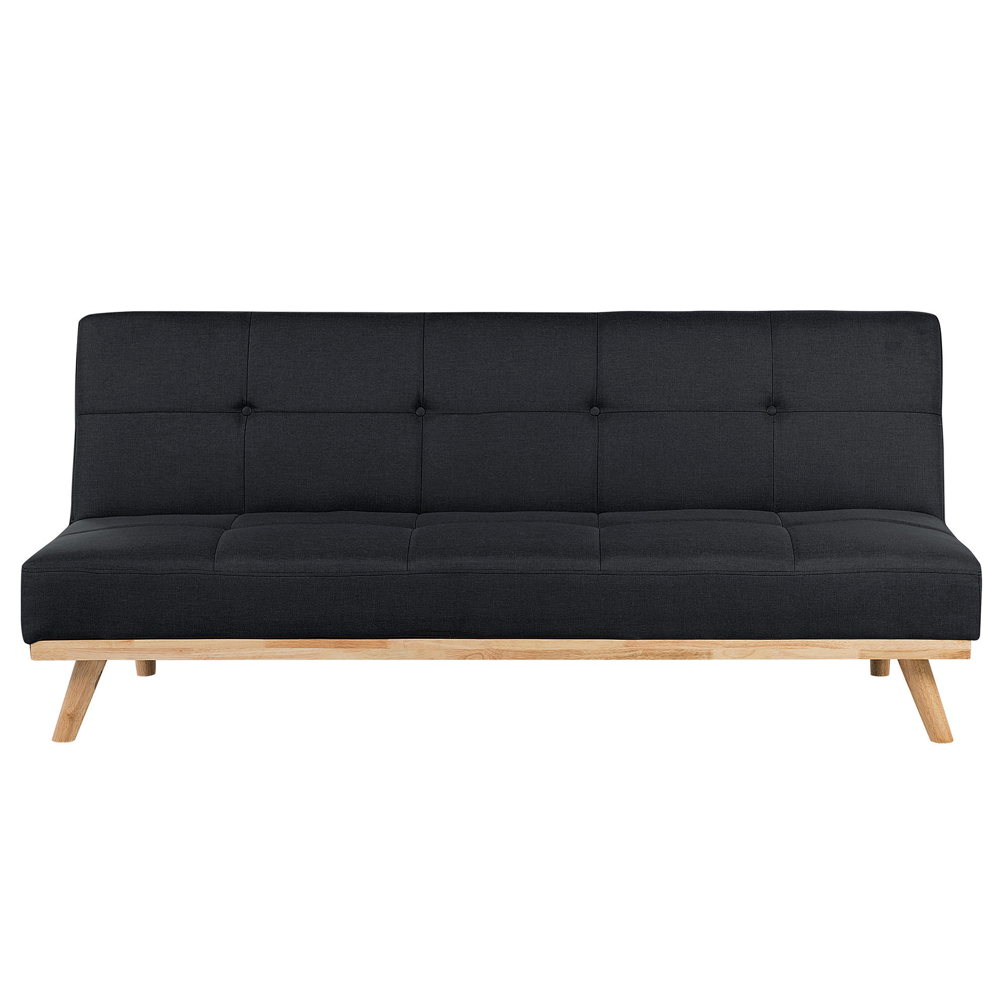 3-SITZER-SCHLAFSOFA Polyester Schwarz Froya - Schwarz, Textil (183/80/80cm) - Beliani
