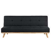 3-SITZER-SCHLAFSOFA Polyester Schwarz Froya - Schwarz, Textil (183/80/80cm) - Beliani