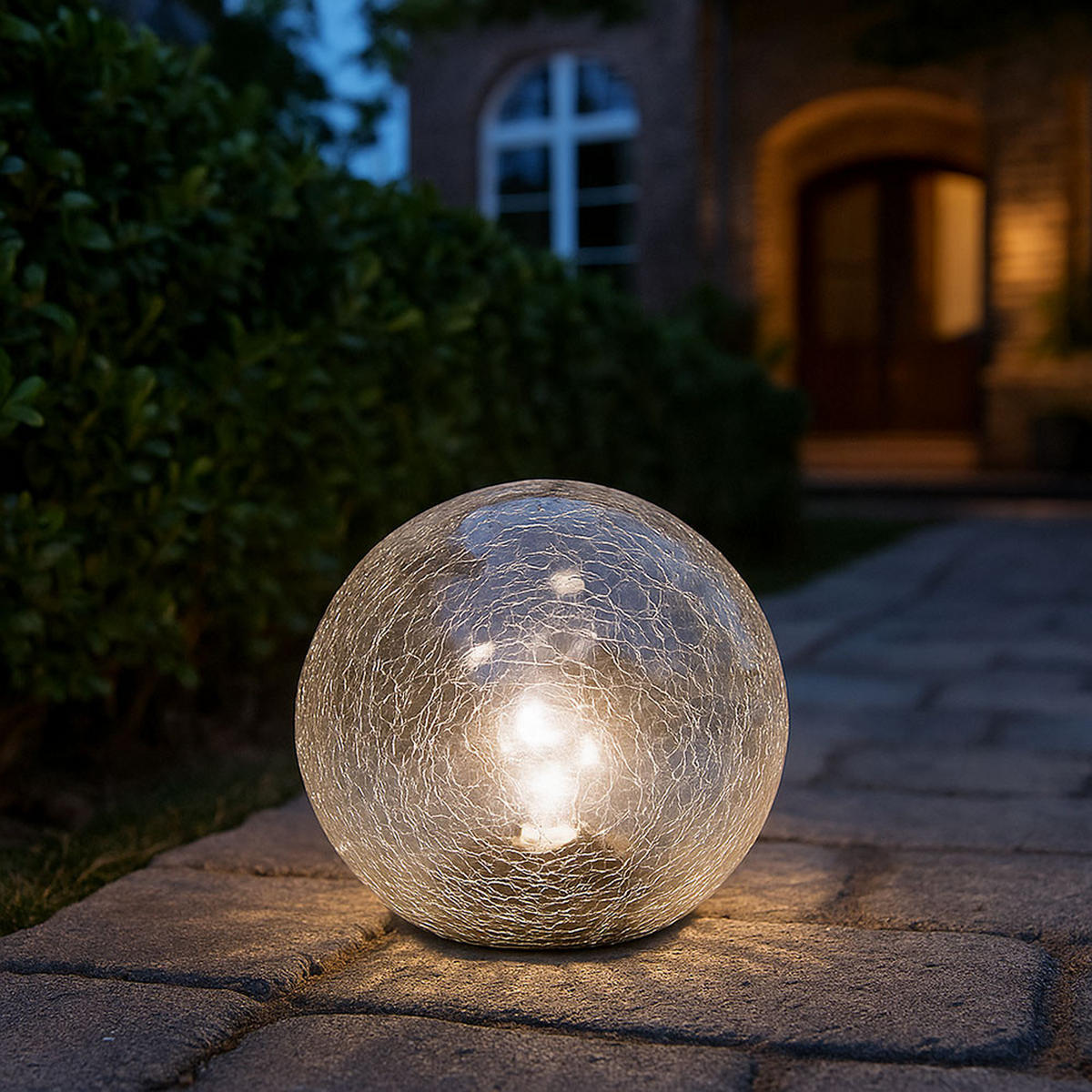 LED AUSSENLEUCHTE Solarkugel Klar Glas 3er Set - Klar, Glas (15/15/15cm)