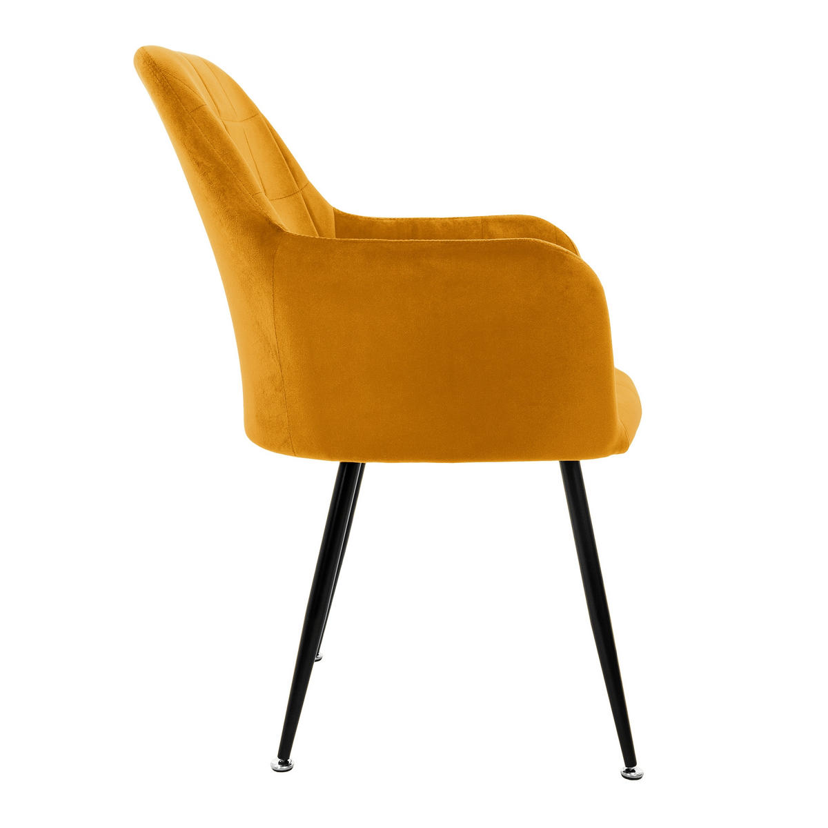 ESSZIMMERSTUHL Samt Gelb 2er Set - Gelb, Textil (60/84/58cm) - ML-DESIGN