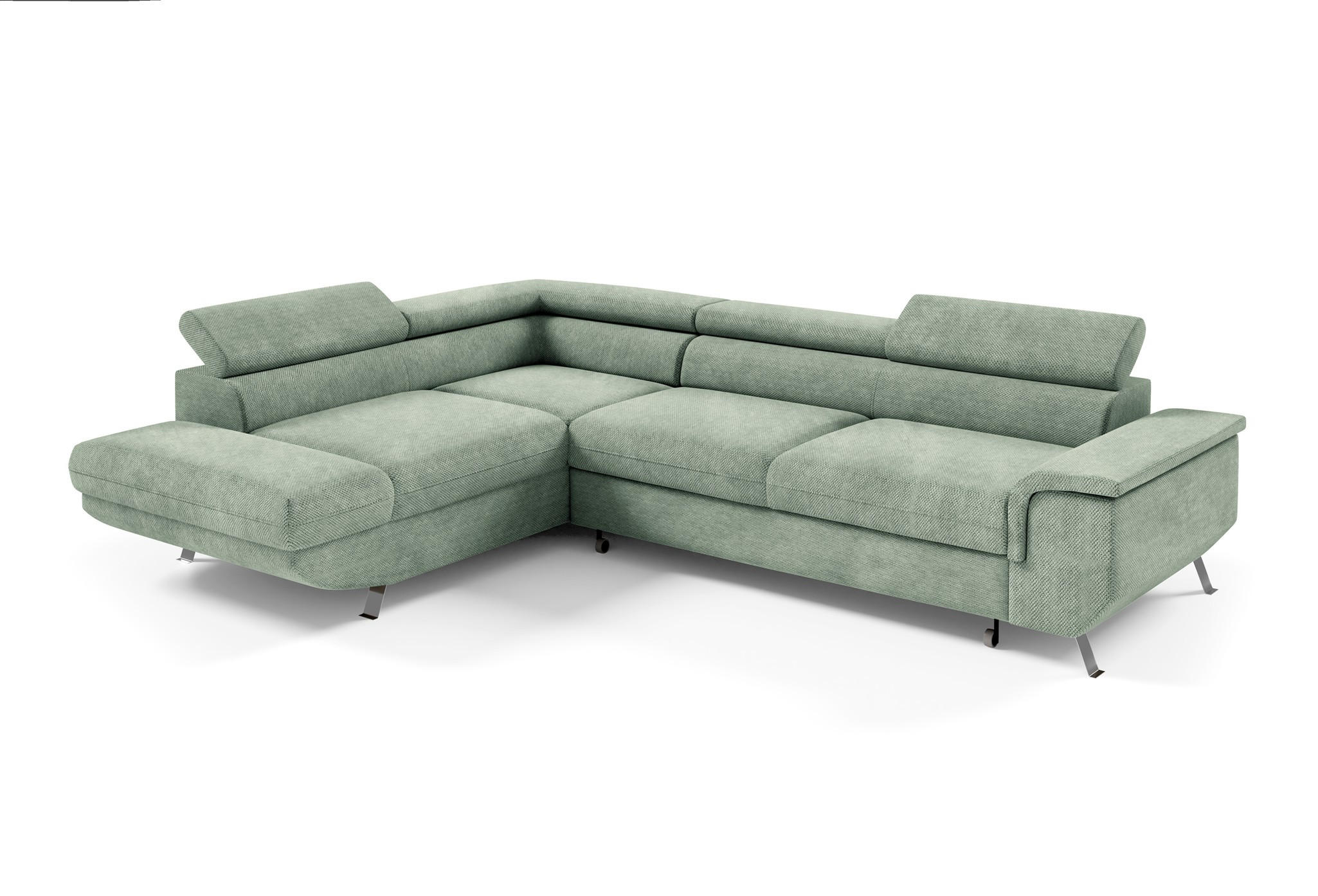 ECKSOFA Plato Mit Schlaffunktion - Grün, Holzwerkstoff/Textil (268/202cm) - Fun Möbel