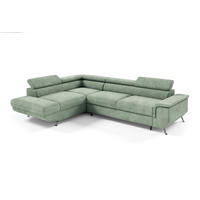 ECKSOFA Plato Mit Schlaffunktion - Grün, Holzwerkstoff/Textil (268/202cm) - Fun Möbel