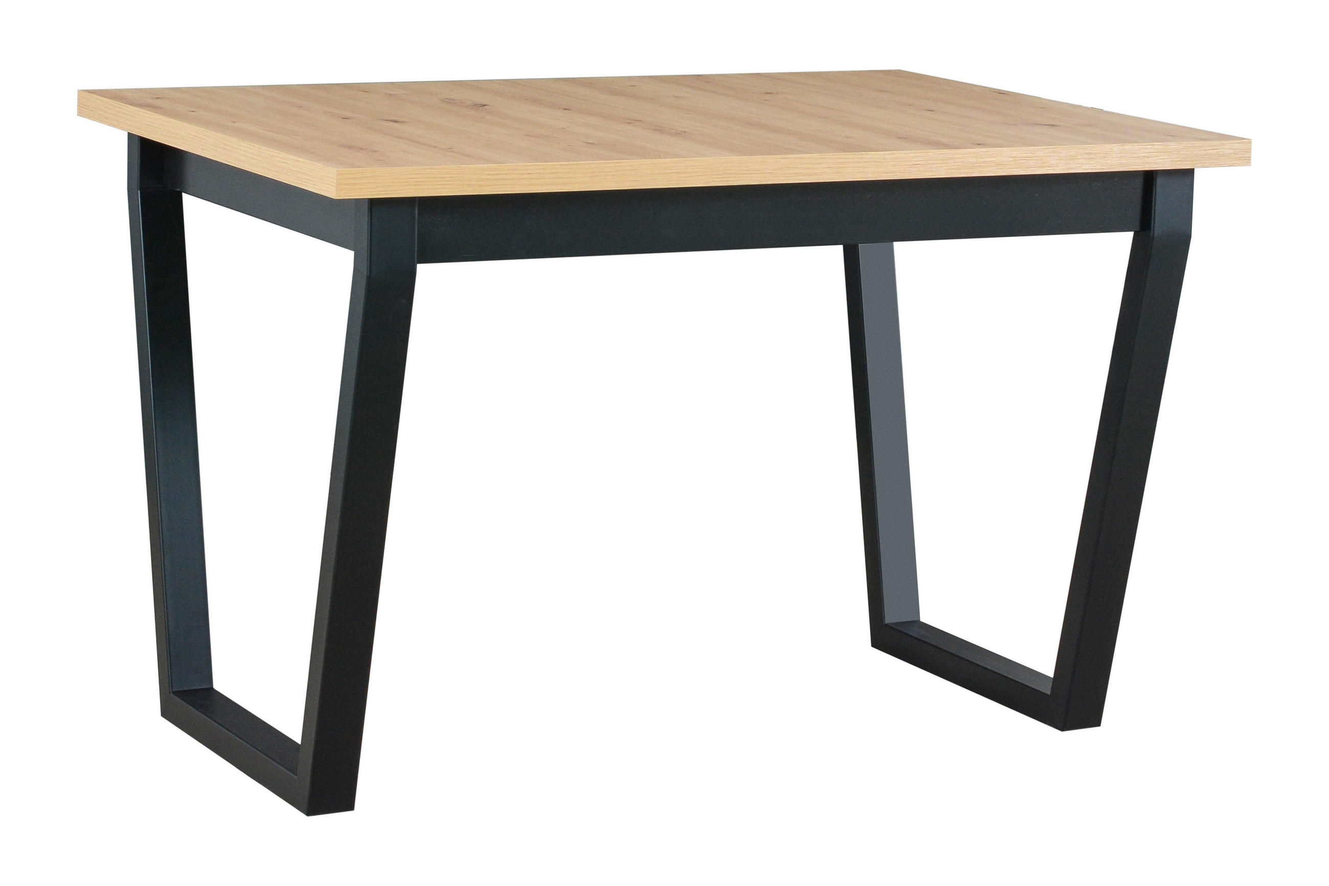 ESSTISCH Ikon 2 S, 120/80 cm, artisan - Schwarz/Eiche Artisan, Holz/Metall (80/120/77cm) - Leaf Design