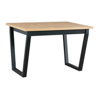 ESSTISCH Ikon 2 S, 120/80 cm, artisan - Schwarz/Eiche Artisan, Holz/Metall (80/120/77cm) - Leaf Design