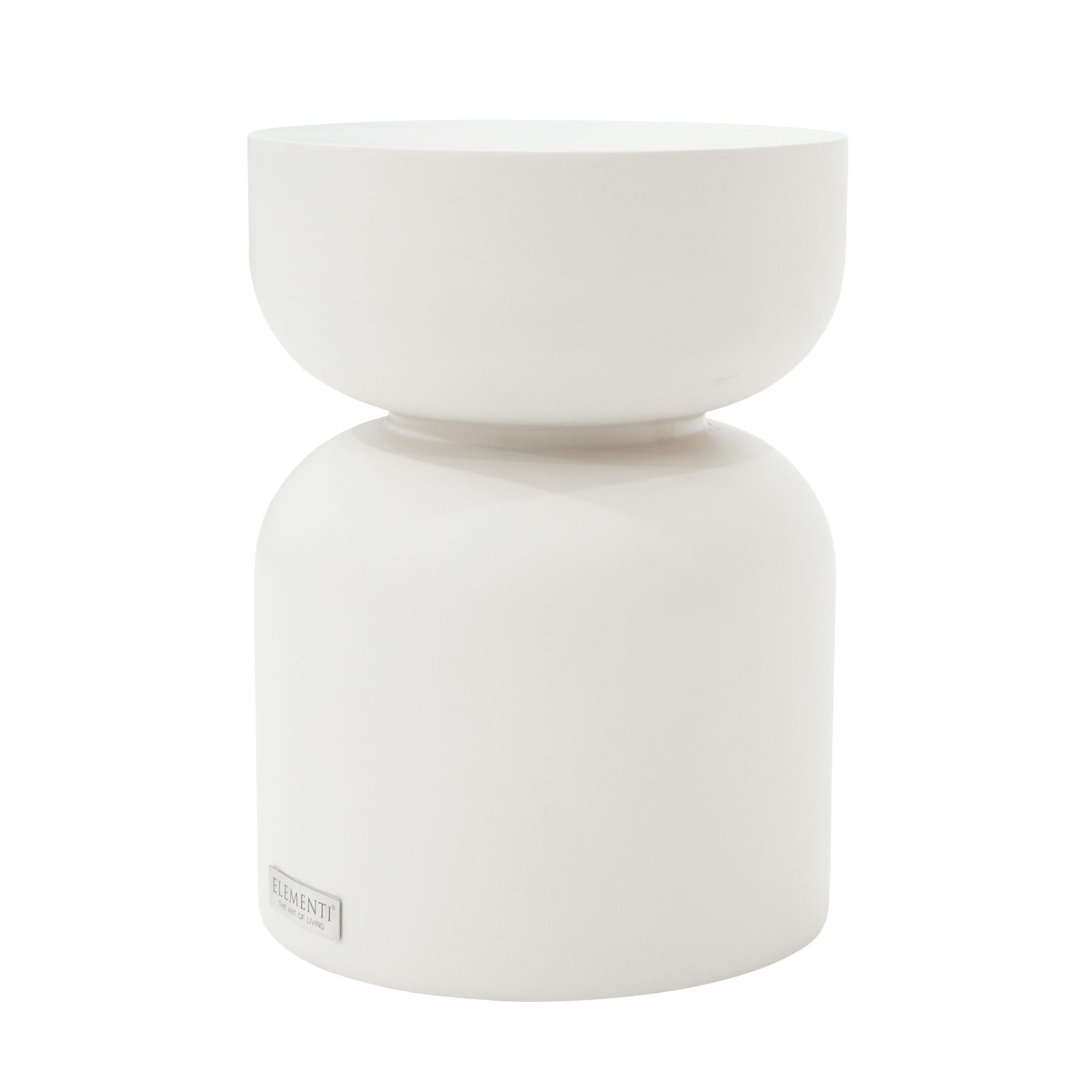 BEISTELLTISCH CHRONOS Klein aus Zement 35 x 35 x 46 cm - Creme, Naturmaterialien (35/35/47cm) - Elementi
