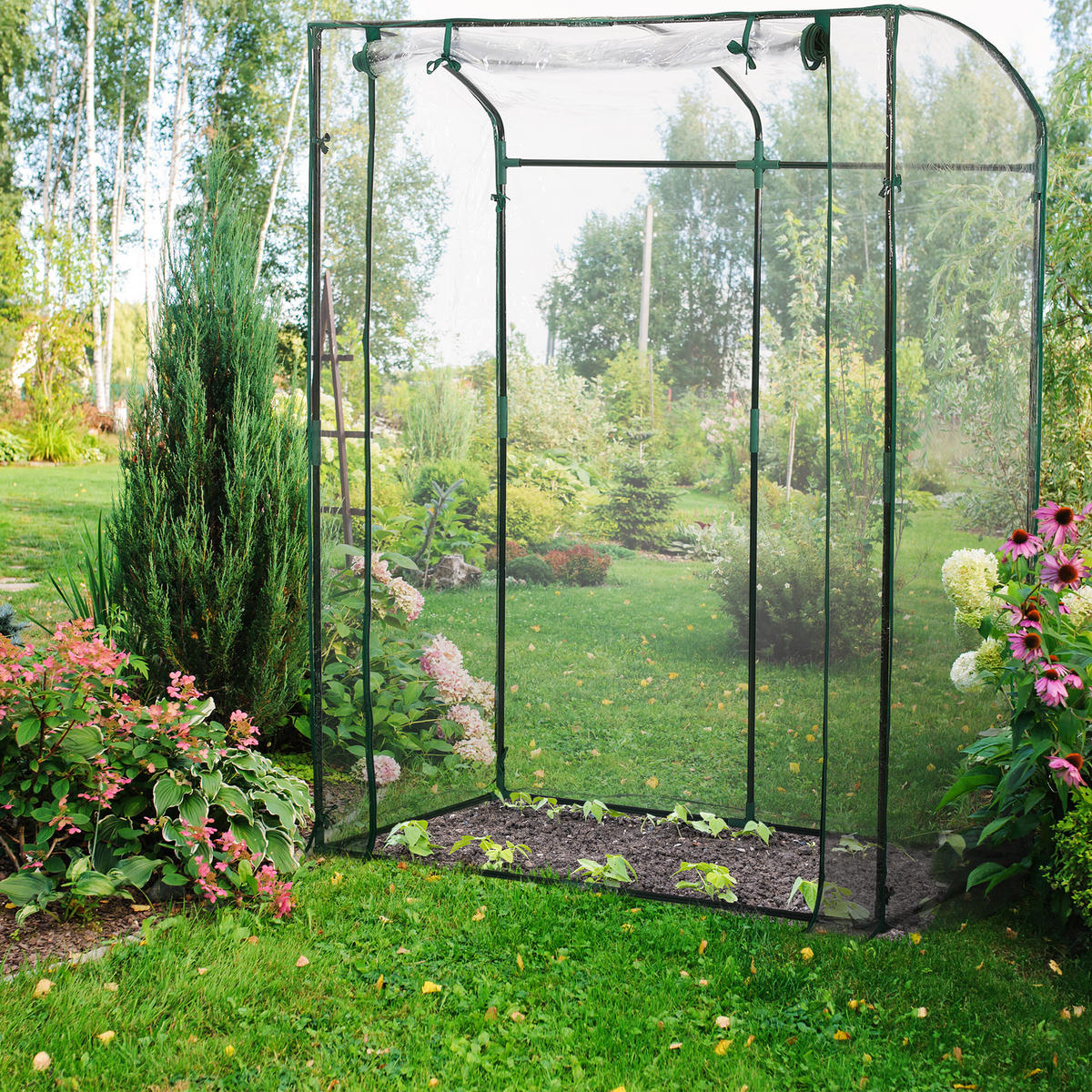 TOMATENGEWÄCHSHAUS - Transparent, Kunststoff/Metall (130/170/75cm) - Relaxdays