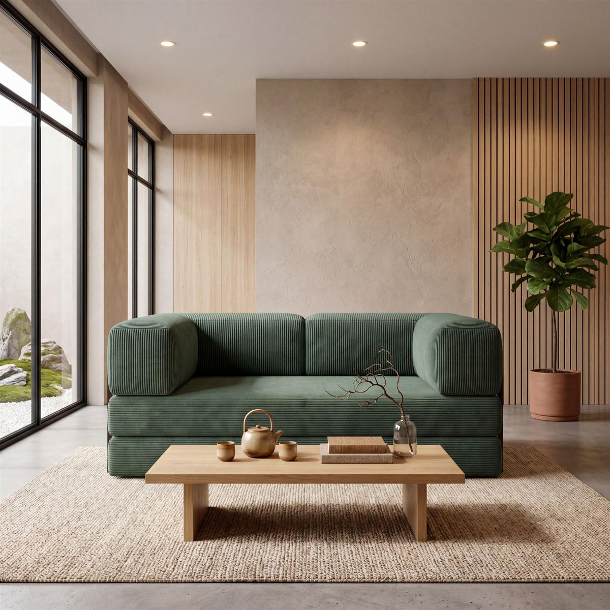 SCHLAFSOFA Danny - Grün, Holzwerkstoff/Textil (200/70/100cm) - Fun Möbel