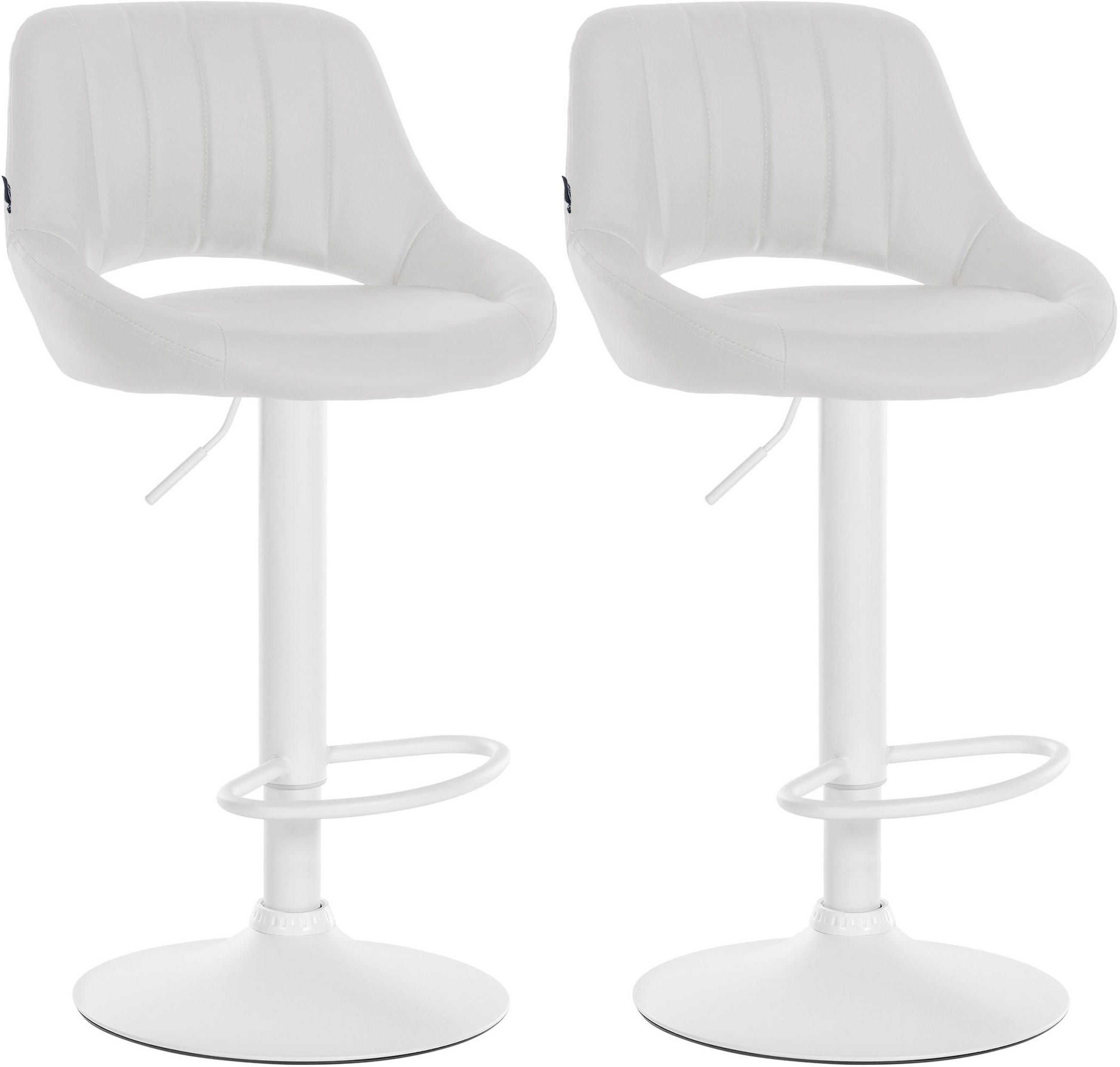 BARHOCKER 2er Set Milos Kunstleder W weiß - Weiß, Kunststoff/Metall (47/106/48cm) - TPFLiving