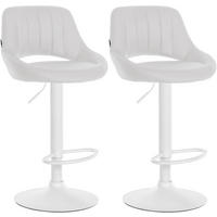 BARHOCKER 2er Set Milos Kunstleder W weiß - Weiß, Kunststoff/Metall (47/106/48cm) - TPFLiving