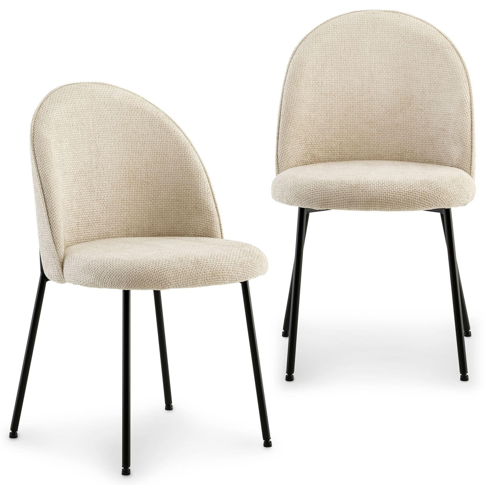 ESSZIMMERSTÜHLE CASSIE 2ER-SET - Weiß, Textil (49/83/53cm) - IDIMEX