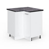 ECKUNTERSCHRANK R-Line Weiß Hochglanz 75.6 cm, AP Anthrazit - Weiß Hochglanz/Weiß, Holzwerkstoff (75.6/81.6/60cm) - Vicco