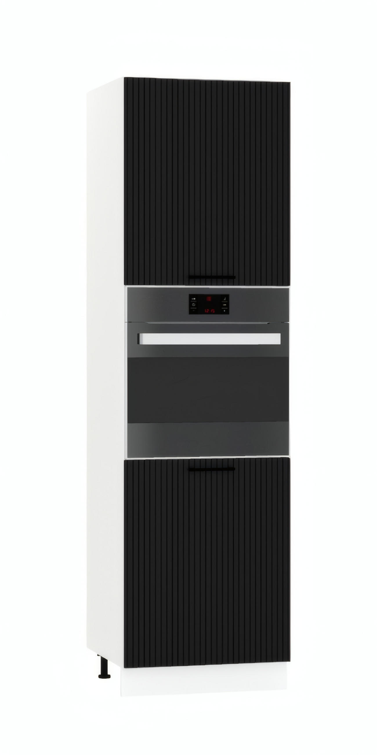 MIKROWELLENUMBAUSCHRANK D60PK/2133 PL - KENDRO - Elegante Geräte-Integration - Schwarz, Holz (60/213.3/56cm) - ROYAL24_MARKT