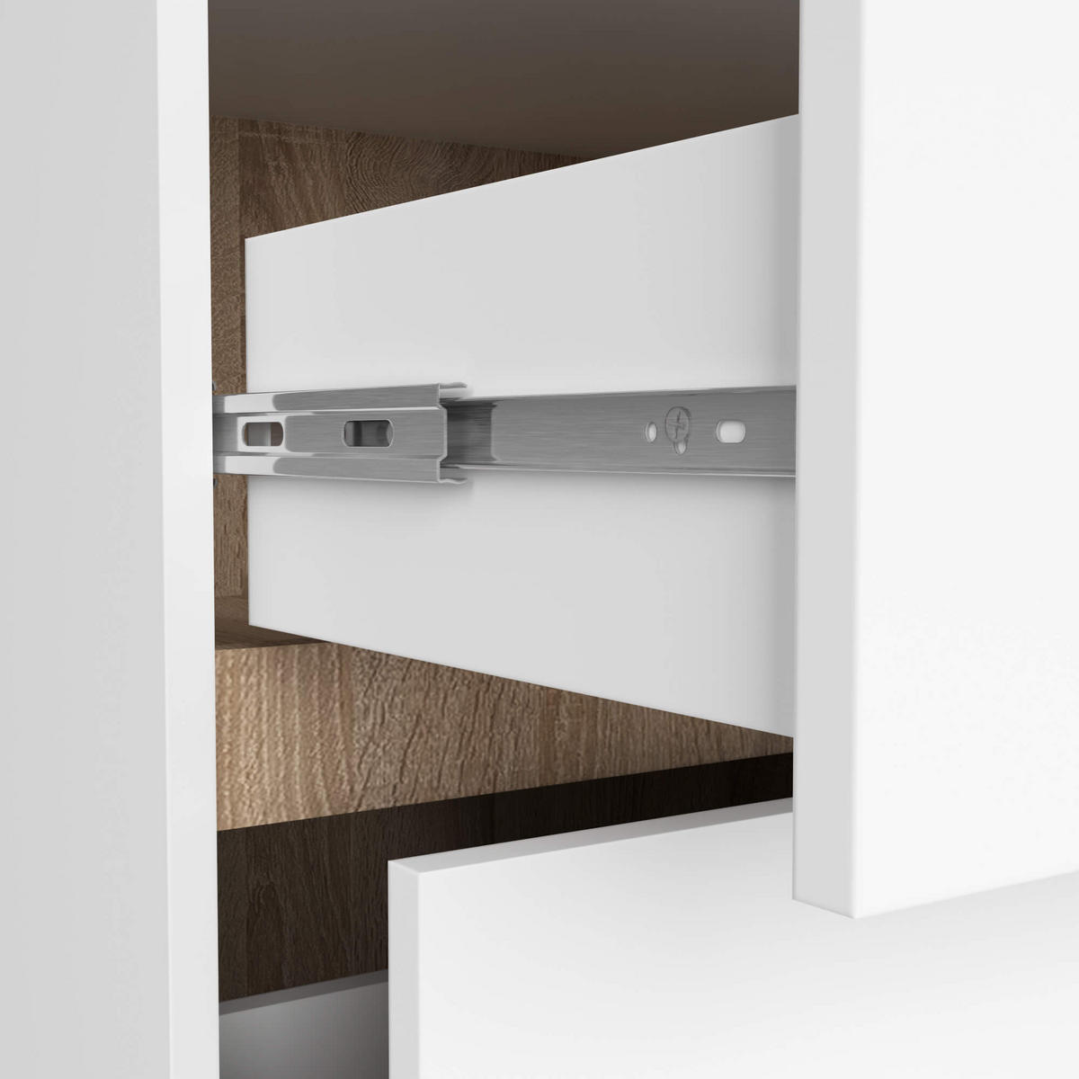 WASCHBECKENUNTERSCHRANK Vami Weiß, Sonoma Eiche - Weiß/Sonoma Eiche, Holzwerkstoff (90/60/45.5cm) - Akord