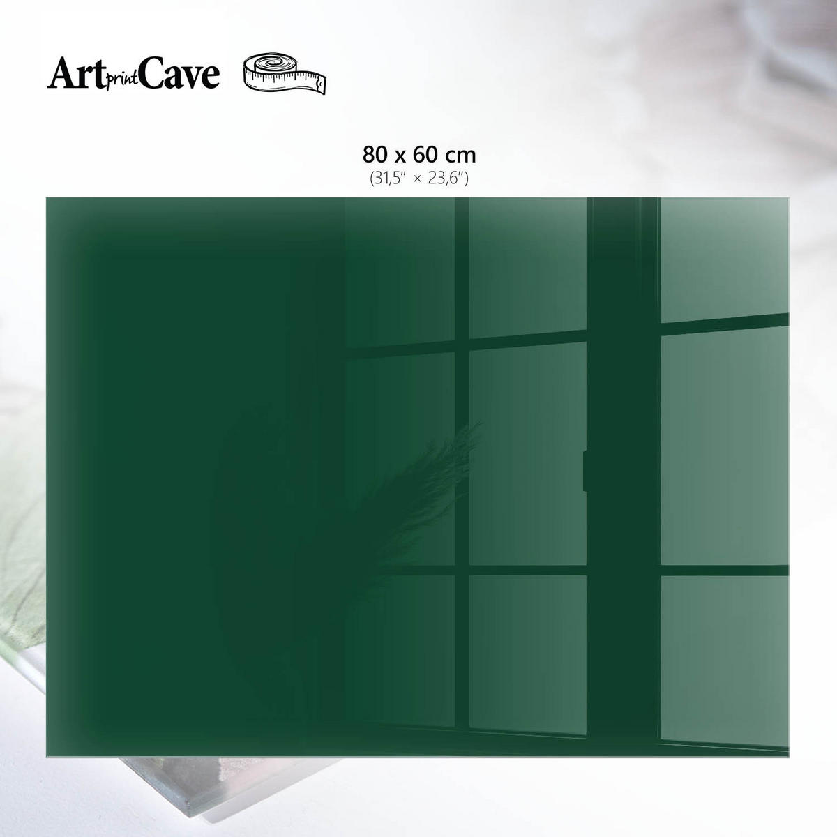 GLASPLATTE 80x60 cm – Flaschengrün - Türkis, Glas (0.4/80/60cm) - ArtPrintCave