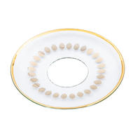 GLAS-KERZENMANSCHETTE (Bobeches) "Goldrand bemustert" für Kerzen bis Ø 25 mm - Transparent, Paraffin (7/0.2/7cm) - Holfeuer Crystal Design