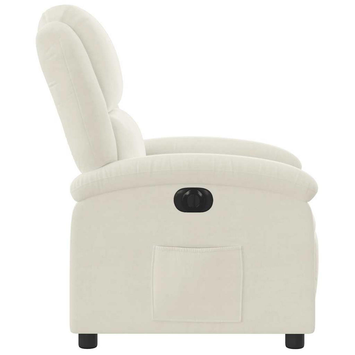 RELAXSESSEL Elektrisch Creme Samt - Creme, Textil (86.5/99.5/71cm) - vidaXL