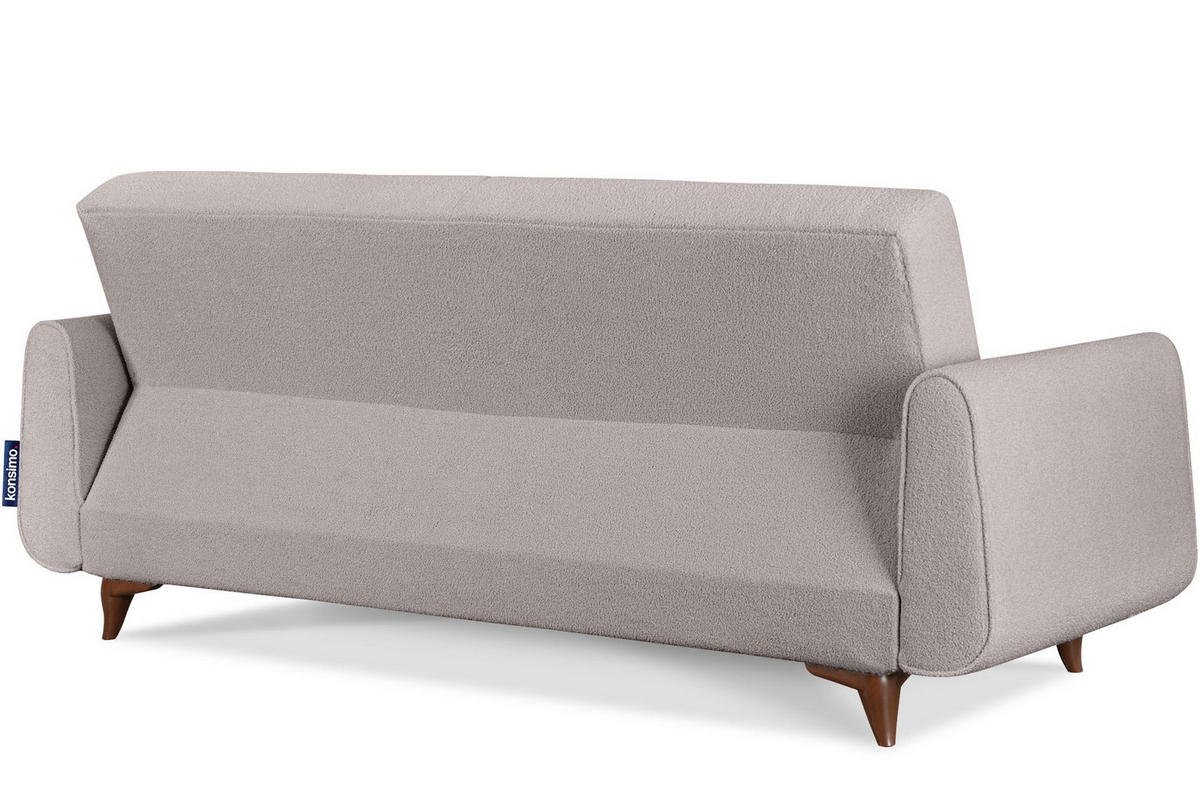3-SITZER-SCHLAFSOFA GUSTAVO mit Armlehnen, grau - Braun/Grau, Holz/Holzwerkstoff (230/98/98cm) - KONSIMO®