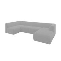 WOHNLANDSCHAFT Ottomane Rechts MOVO-L 345x180x78 cm Grau Cord - Graphitfarben, Holzwerkstoff/Kunststoff (180/78/345cm) - ALTDECOR