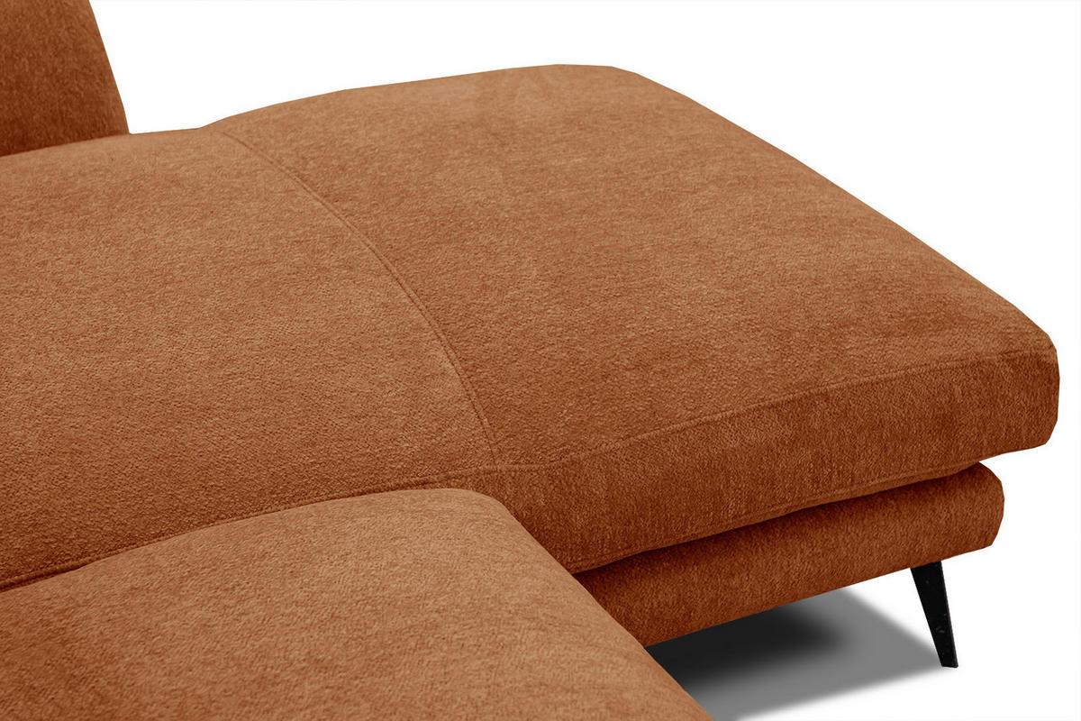 ECKSOFA WINTER 4-Sitzer, dunkelorange - Dunkelorange/Schwarz, Holzwerkstoff/Textil (293/172cm) - Courtois Laville