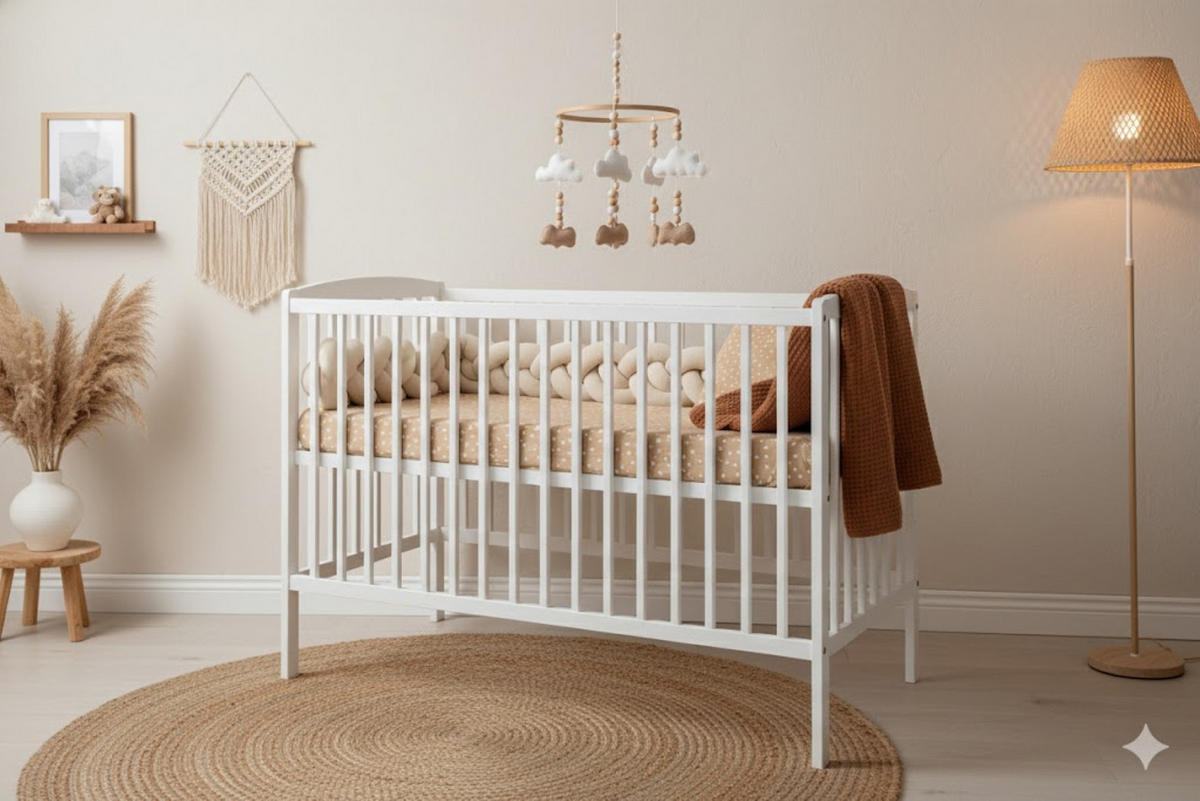 GITTERBETT Elva 2in1 mit Matratze - Weiß, Holz - kiki design