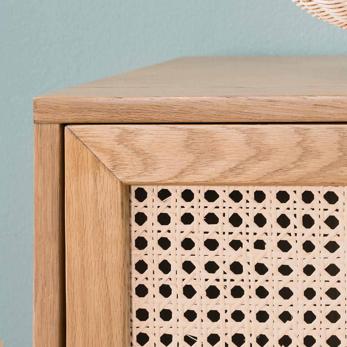 SIDEBOARD - Wiener Geflecht / Echtholzfurnier - Eichefarben, Naturmaterialien (150/80/40cm) - home24