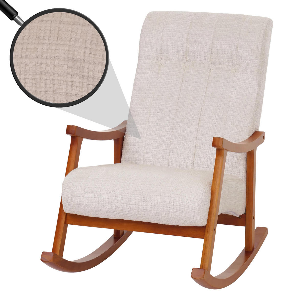 SCHAUKELSTUHL Cremeweiß - Weiß, Textil (64/97/85cm) - MCW