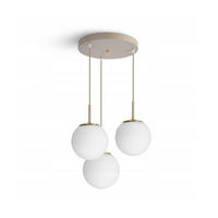 PENDELLEUCHTE ECRU II - Beige/Goldfarben, Glas/Metall (40/40/100cm) - kiki design