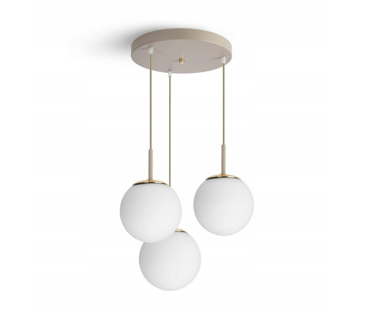 PENDELLEUCHTE ECRU II - Beige/Goldfarben, Glas/Metall (40/40/100cm) - kiki design