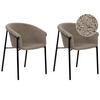 ESSZIMMERSTUHL 2er-Set Bouclé taupe/schwarz Ames - Beige/Schwarz, Textil (59/80/56cm) - Beliani