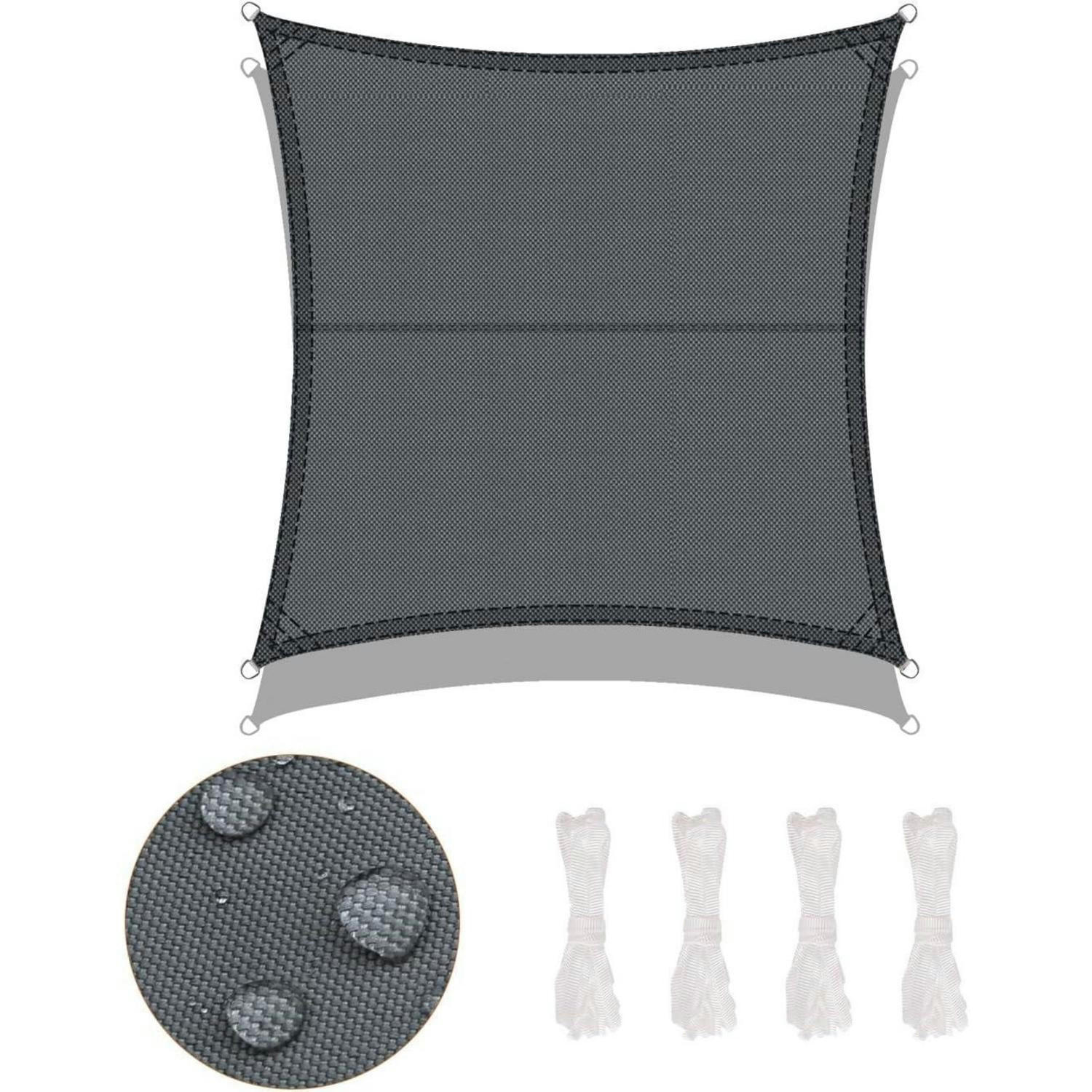 SONNENSEGEL 5 x 5 m Anthrazit Wasserdicht UV-Schutz - Anthrazit, Textil (30/43cm)