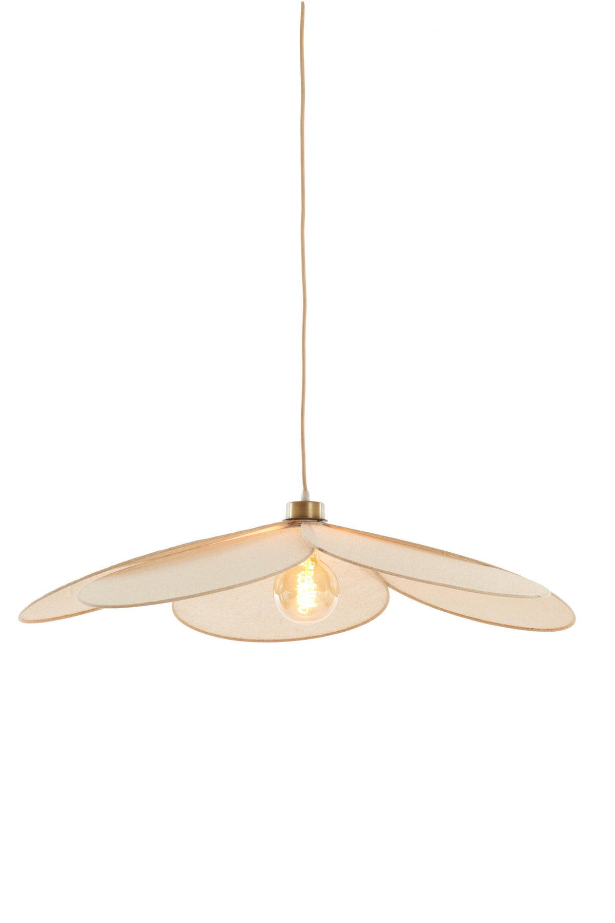 HÄNGELAMPE Fyano Braun Ø79/20 cm - Braun, Textil (79/79/20cm) - Light & Living
