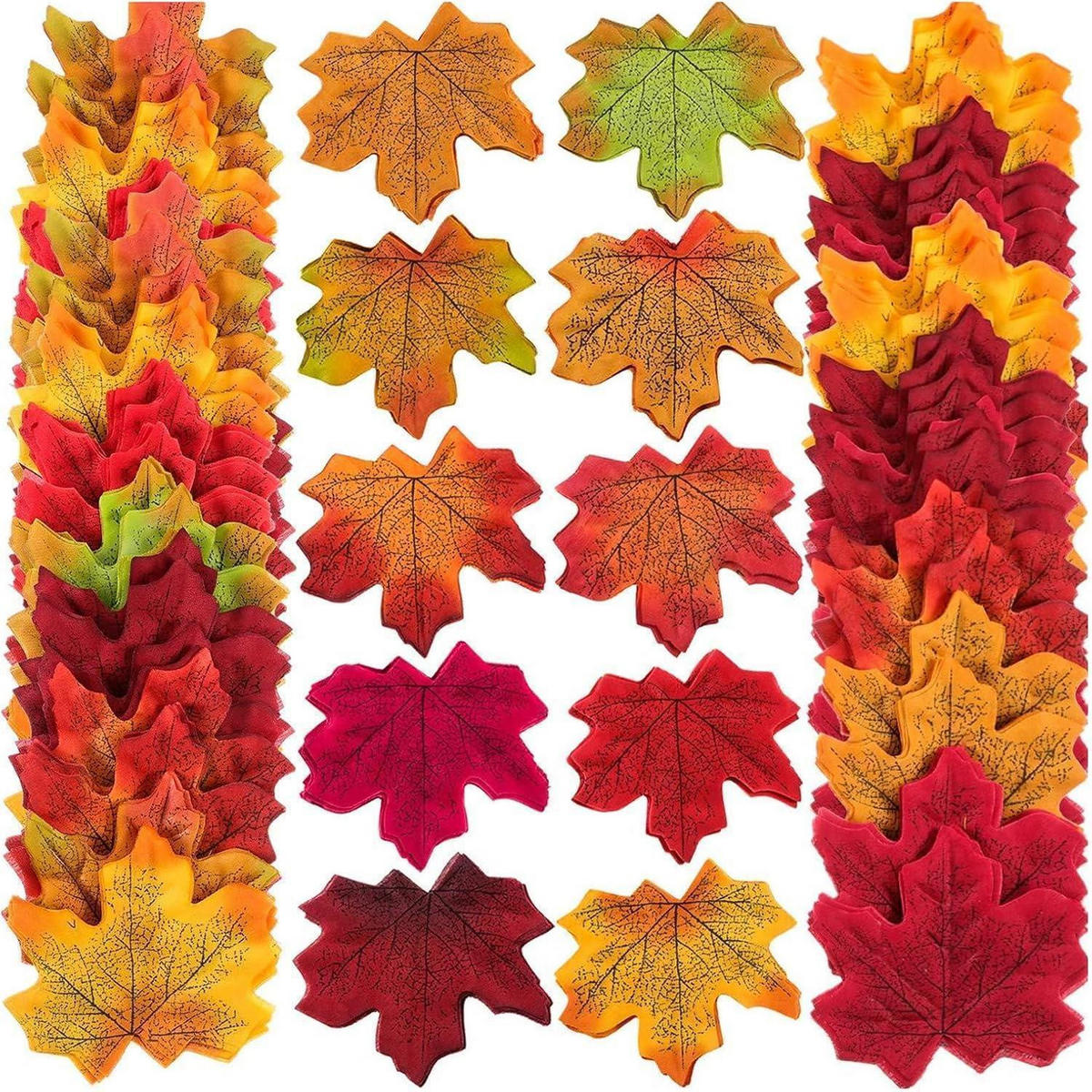 HERBSTBLÄTTER 200 Stück Set 8 cm - Multicolor, Textil (1cm)