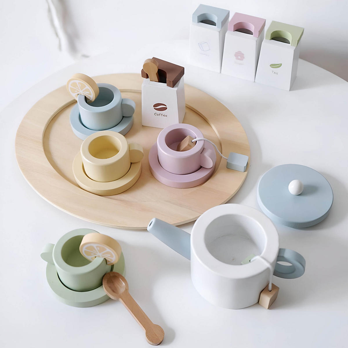 KINDERKÜCHENZUBEHÖR Teeservice - Multicolor, Holz (21.8/25.7/8cm)