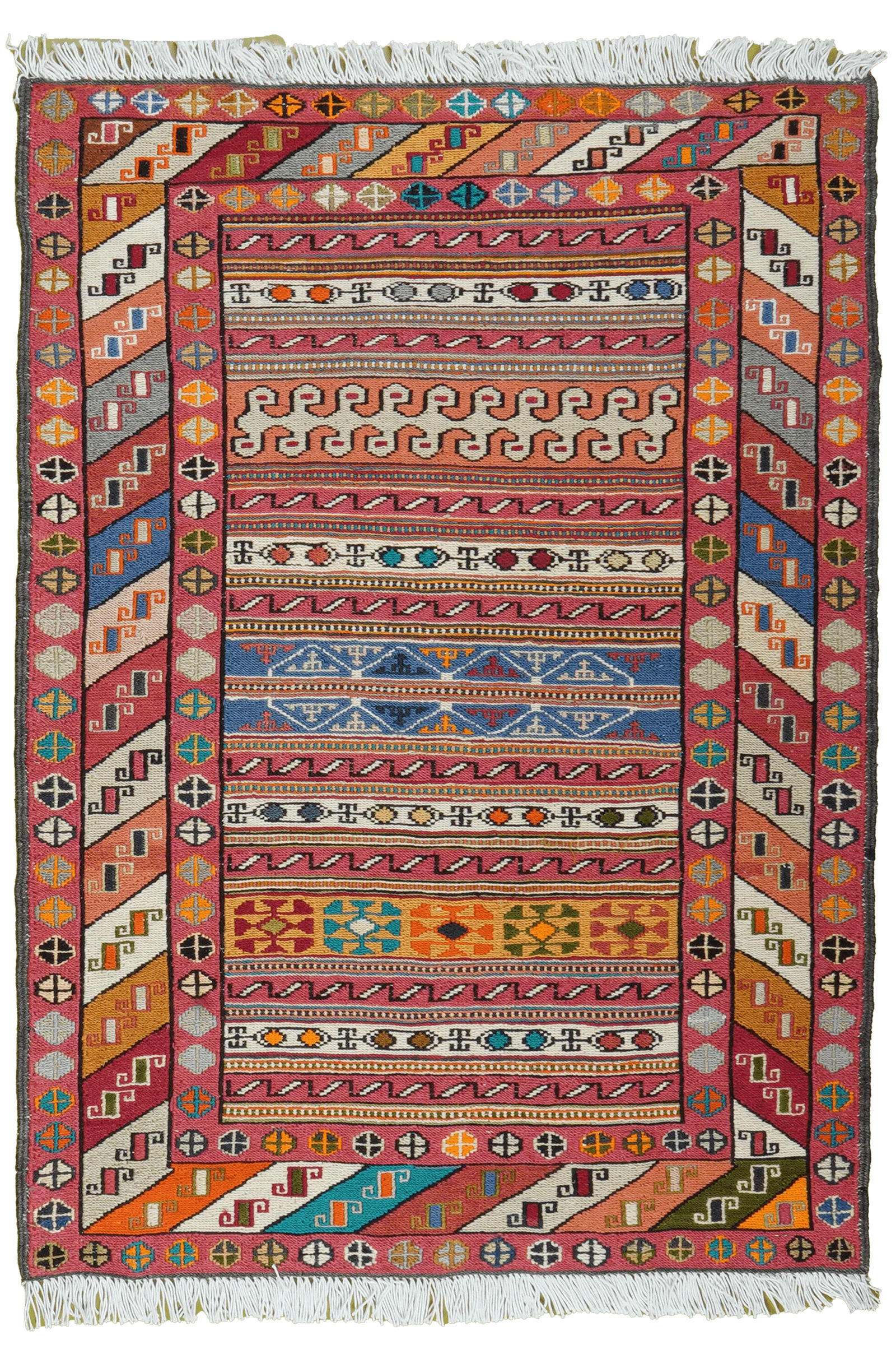 HANDWEBTEPPICH Sumak Shahsavan Mehrfarbig 100/72 cm Schurwolle - Multicolor, Textil (72/100cm) - Looma