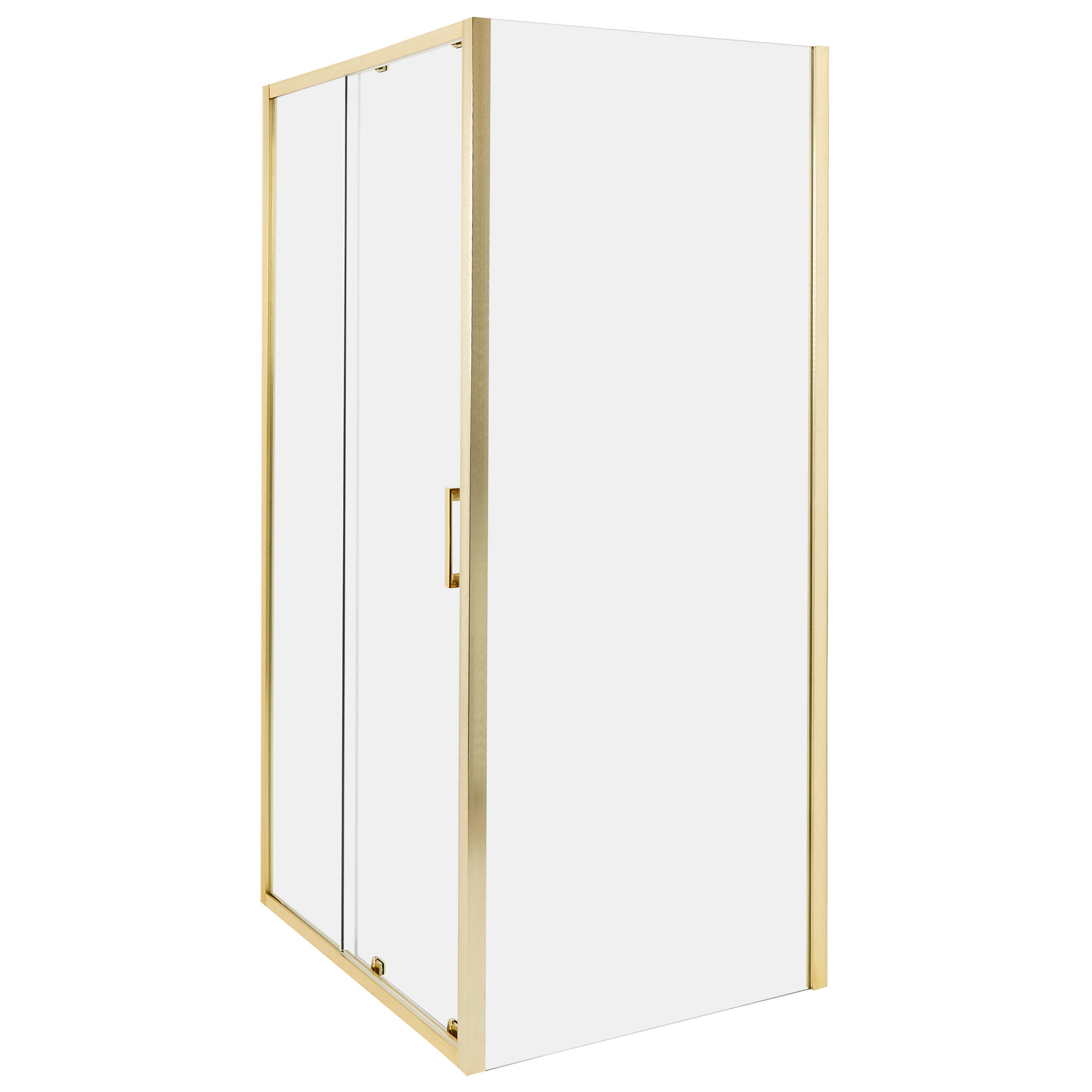 CABINĂ DE DUȘ 80/100/185 cm aurie Yoro - auriu/transparent, sticlă (80/100/185cm) - Beliani