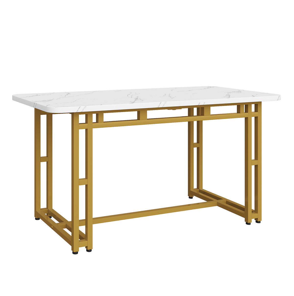 JEDÁLENSKÝ stôl, 120 cm z MDF, zlatý, moderný - biela, kompozitné drevo (120/70/74cm) - BEAOK
