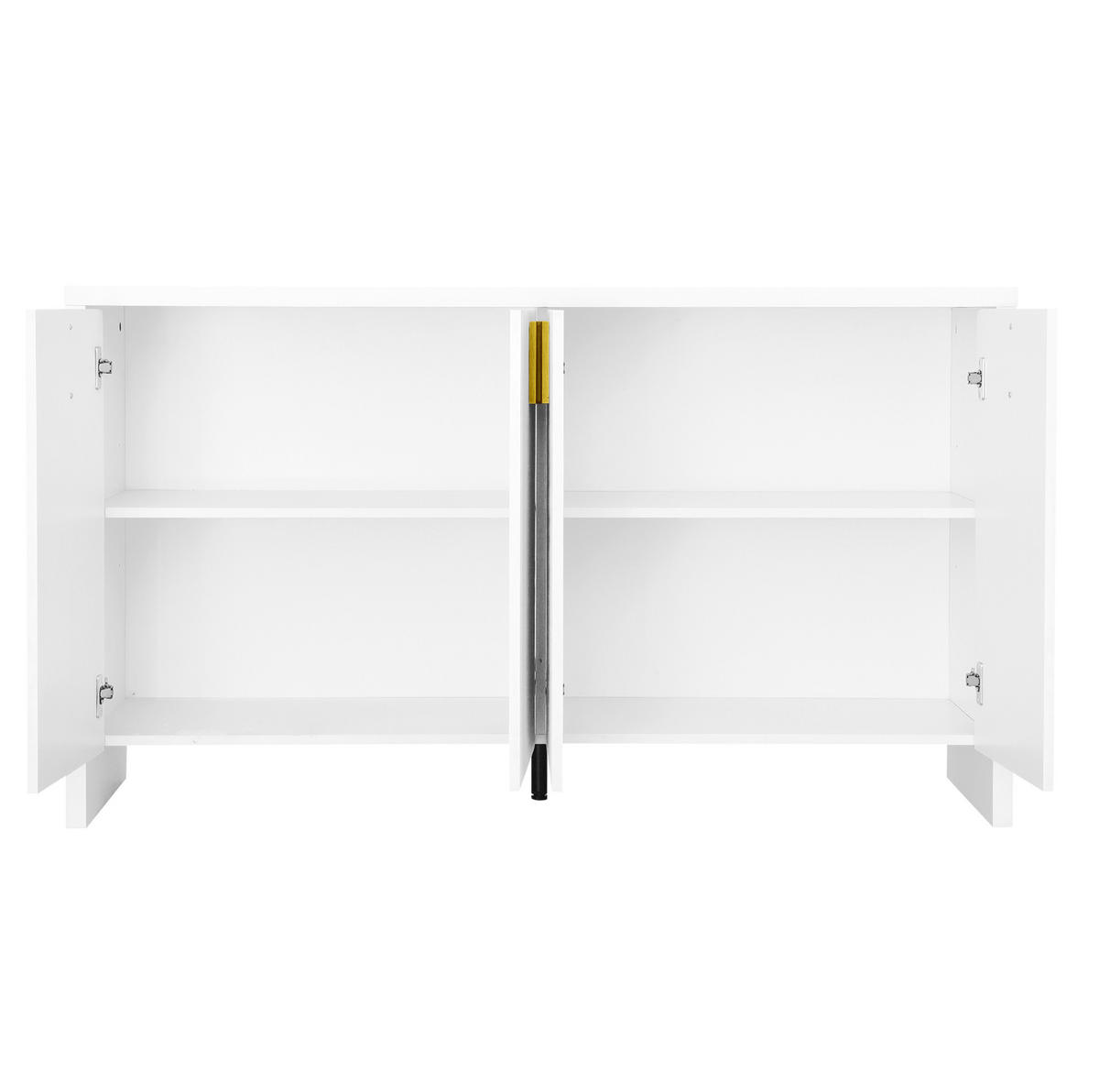 SIDEBOARD 140/38/80 cm Weiß aus Holzwerkstoff mit 4 Türen - Weiß, Holzwerkstoff (140/80/38cm) - OKWISH