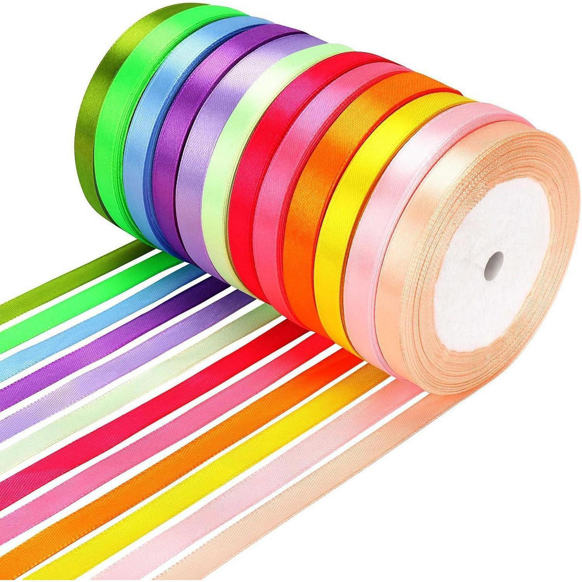 SATINBAND 12 Farben 10 mm 22 m Set - Multicolor, Textil (1/0.1/2000cm)