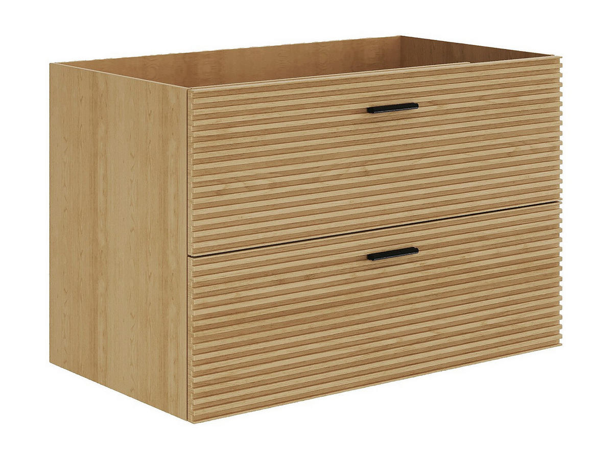 WASCHBECKENUNTERSCHRANK - 80 cm x 46 cm - holz - naturfarben hell Sarone - Naturfarben, Holz (80/55/46cm) - Vente-Unique