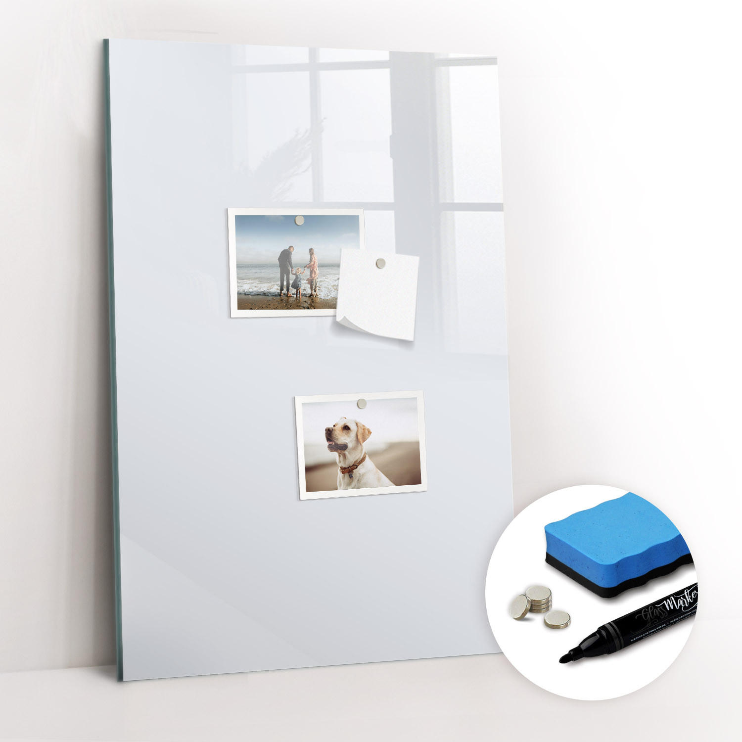 MAGNETTAFEL 40x60 Weiß schwarzer Marker - Weiß, Glas (40/0.4/60cm) - TULUP