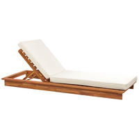 GARTENLIEGE hellbraun Granari - Hellbraun, Holz (70/77/190cm) - Beliani