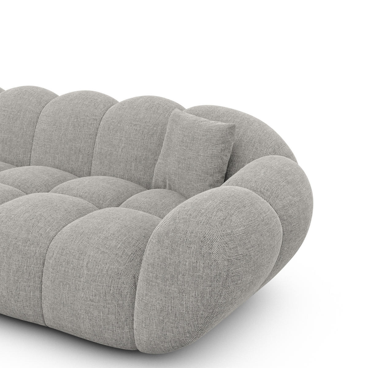 ECKSOFA Liva Hellgrau Strukturstoff - Hellgrau, Textil (258/258cm) - VAROYAL