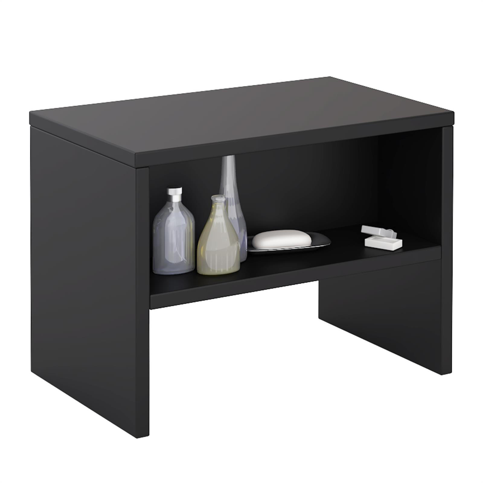 NACHTTISCH NEY - Schwarz, Holzwerkstoff (40/30/25cm) - CARO-Möbel